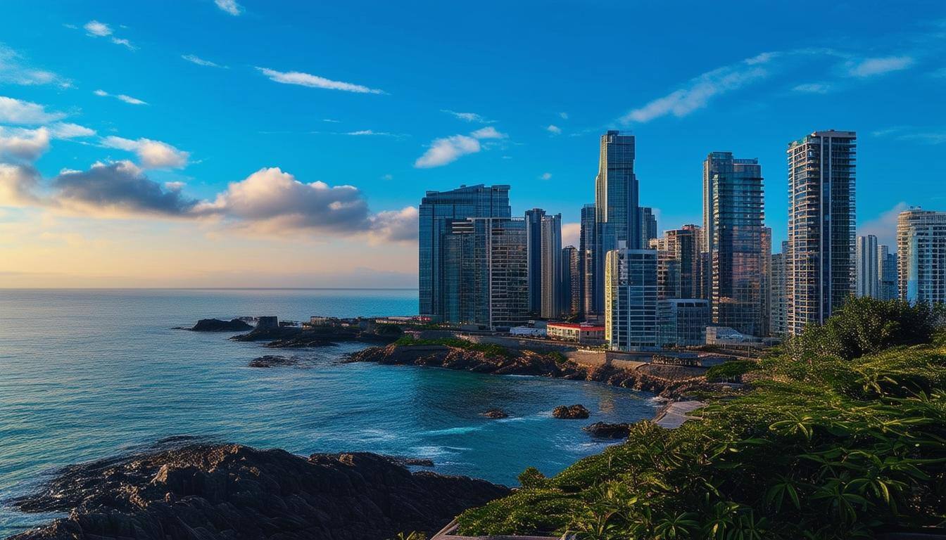 landscape, city view, ocean, professional
